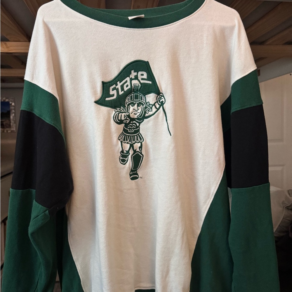 Green and White State Sweatshirt